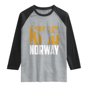 King Of Norway Football Raglan Shirt Proud Norwegian Supporter Fan TS12 Heather Gray Black Print Your Wear