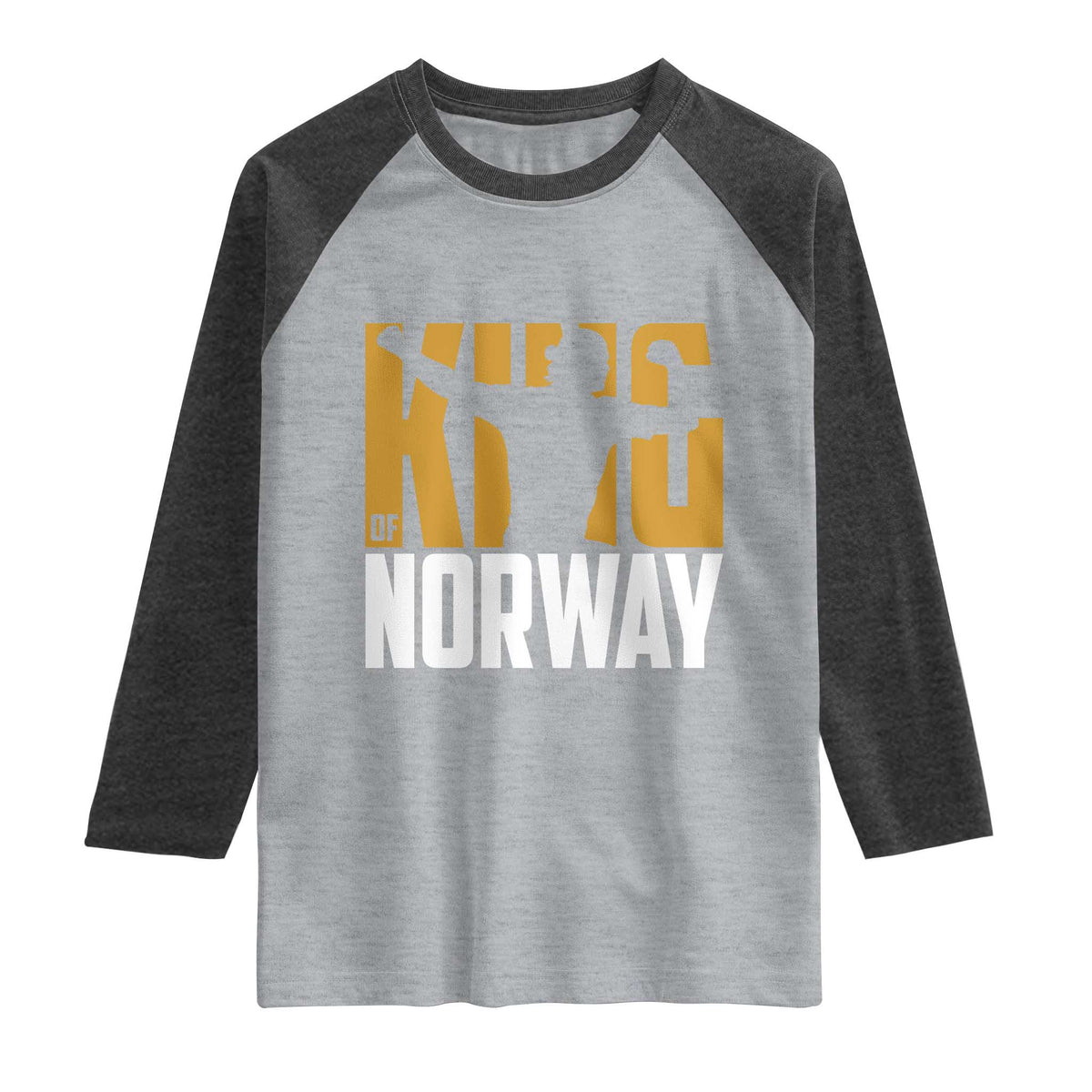 King Of Norway Football Raglan Shirt Proud Norwegian Supporter Fan TS12 Heather Gray Heather Charcoal Print Your Wear