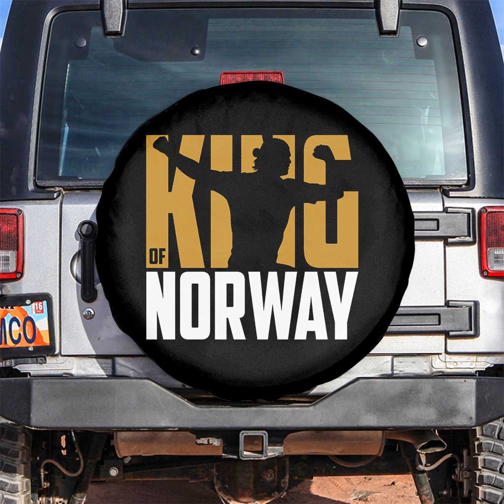 King Of Norway Football Spare Tire Cover Proud Norwegian Supporter Fan TS12 No hole Black Print Your Wear