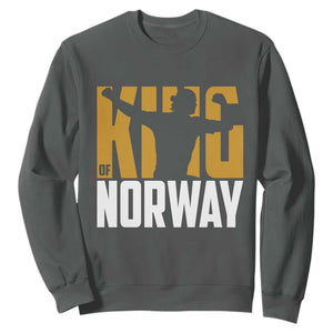 King Of Norway Football Sweatshirt Proud Norwegian Supporter Fan TS12 Dark Heather Print Your Wear