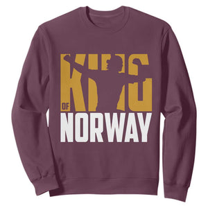 King Of Norway Football Sweatshirt Proud Norwegian Supporter Fan TS12 Maroon Print Your Wear