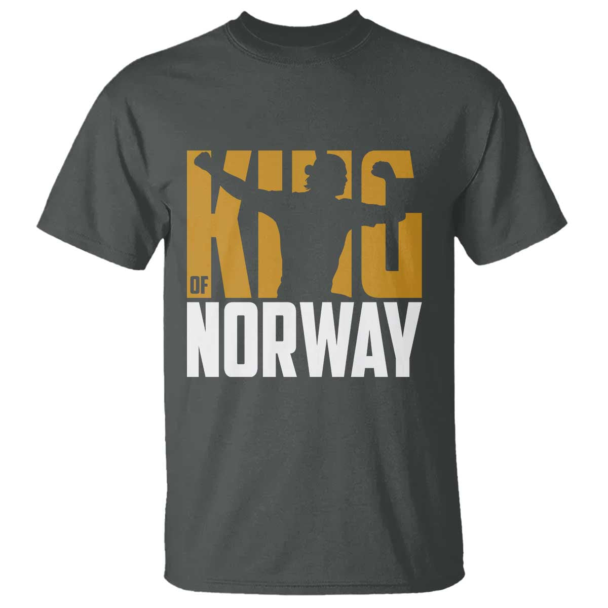 King Of Norway Football T Shirt Proud Norwegian Supporter Fan TS12 Dark Heather Print Your Wear