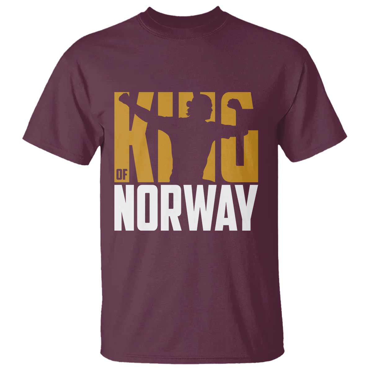 King Of Norway Football T Shirt Proud Norwegian Supporter Fan TS12 Maroon Print Your Wear