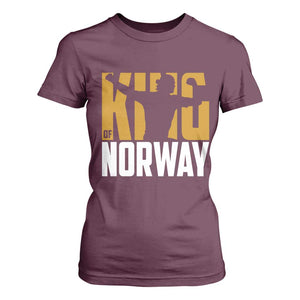 King Of Norway Football T Shirt For Women Proud Norwegian Supporter Fan TS12 Maroon Print Your Wear