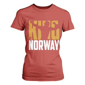King Of Norway Football T Shirt For Women Proud Norwegian Supporter Fan TS12 Red Print Your Wear