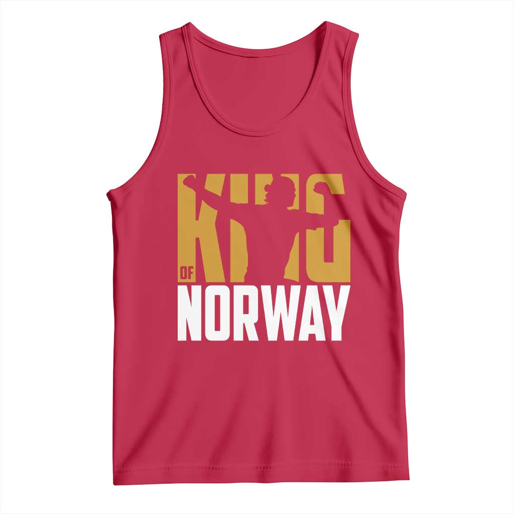 King Of Norway Football Tank Top Proud Norwegian Supporter Fan TS12 Red Print Your Wear
