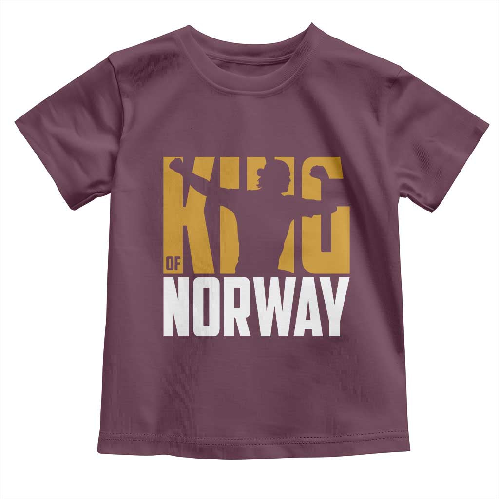 King Of Norway Football Toddler T Shirt Proud Norwegian Supporter Fan TS12 Maroon Print Your Wear