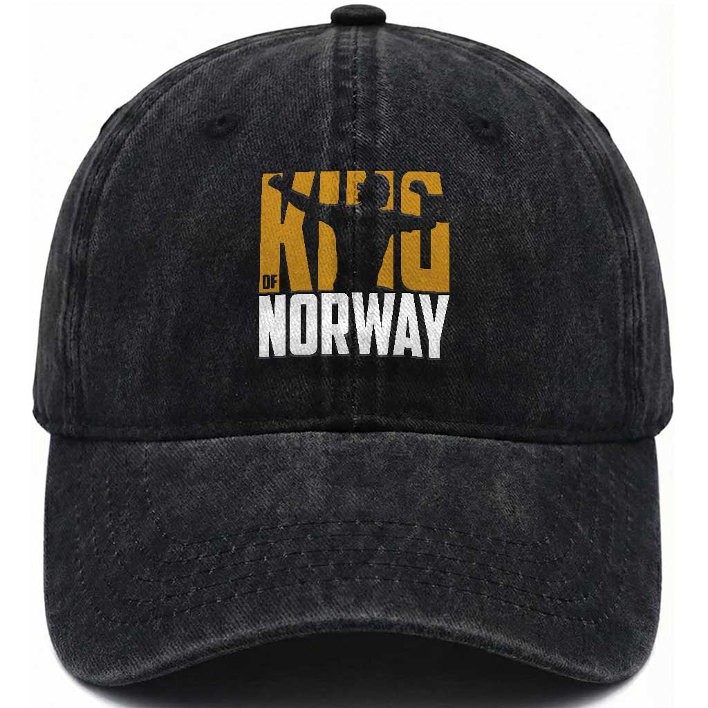 King Of Norway Football Washed Cotton Baseball Cap Proud Norwegian Supporter Fan TS12 Print Your Wear