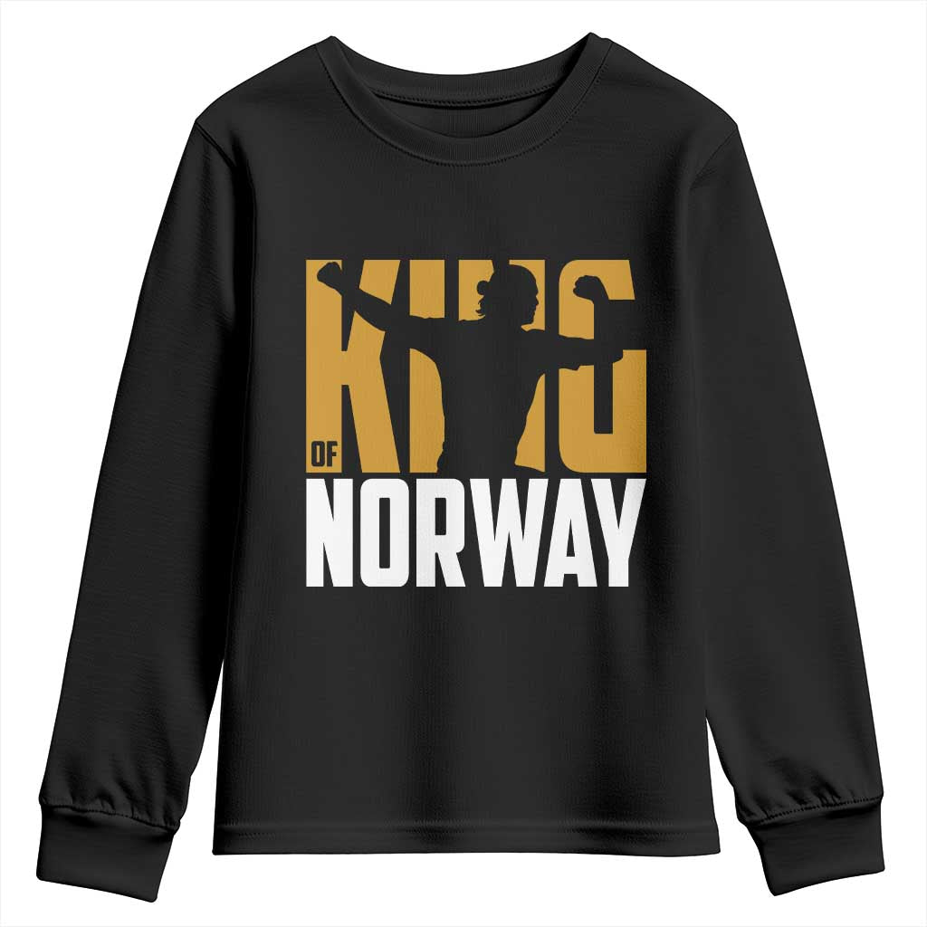 King Of Norway Football Youth Sweatshirt Proud Norwegian Supporter Fan TS12 Black Print Your Wear