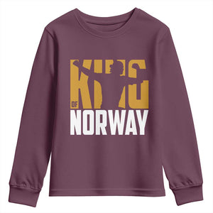 King Of Norway Football Youth Sweatshirt Proud Norwegian Supporter Fan TS12 Maroon Print Your Wear