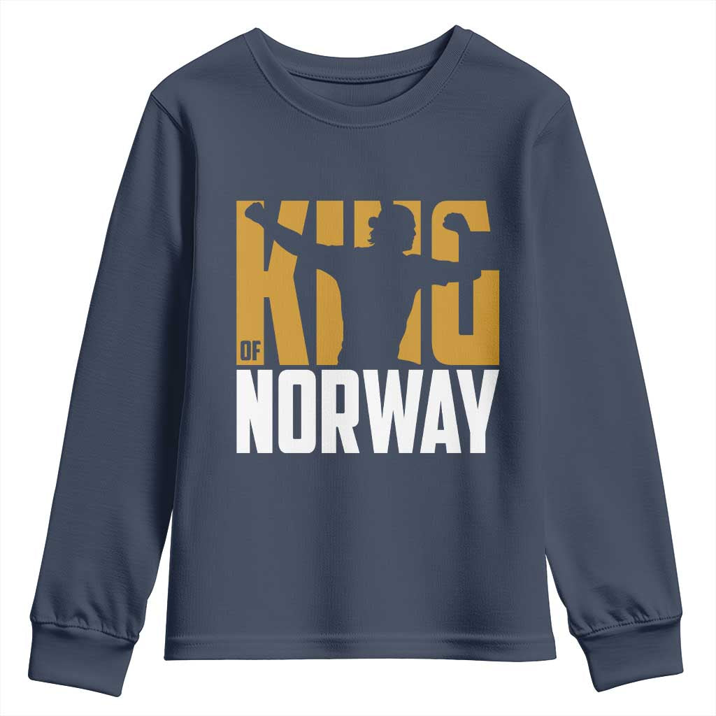 King Of Norway Football Youth Sweatshirt Proud Norwegian Supporter Fan TS12 Navy Print Your Wear