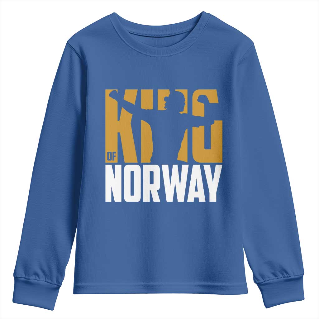 King Of Norway Football Youth Sweatshirt Proud Norwegian Supporter Fan TS12 Royal Blue Print Your Wear