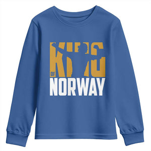 King Of Norway Football Youth Sweatshirt Proud Norwegian Supporter Fan TS12 Royal Blue Print Your Wear