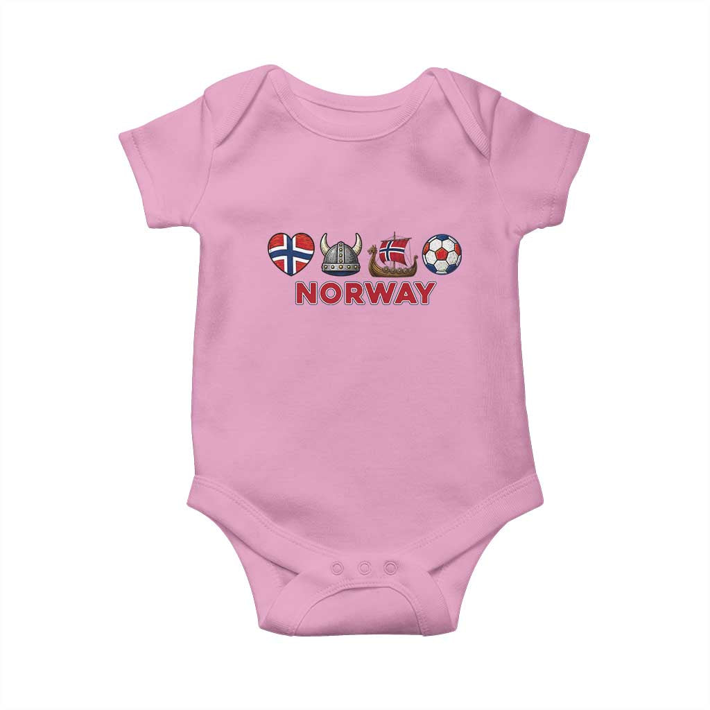 Norwegian Pride Baby Onesie Norway Soccer Football Supporter Gift TS12 Light Pink Print Your Wear