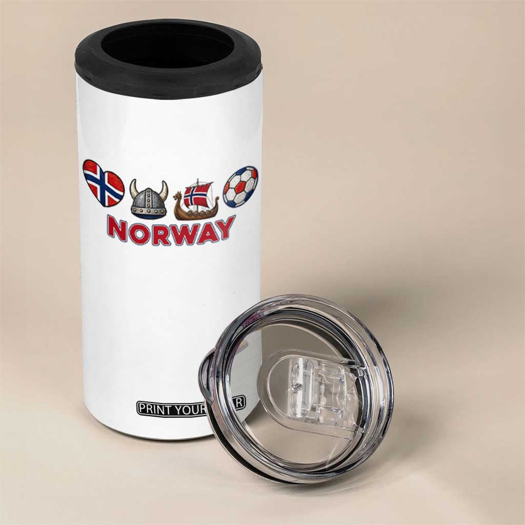 Norwegian Pride 4 in 1 Can Cooler Tumbler Norway Soccer Football Supporter Gift TS12 Print Your Wear