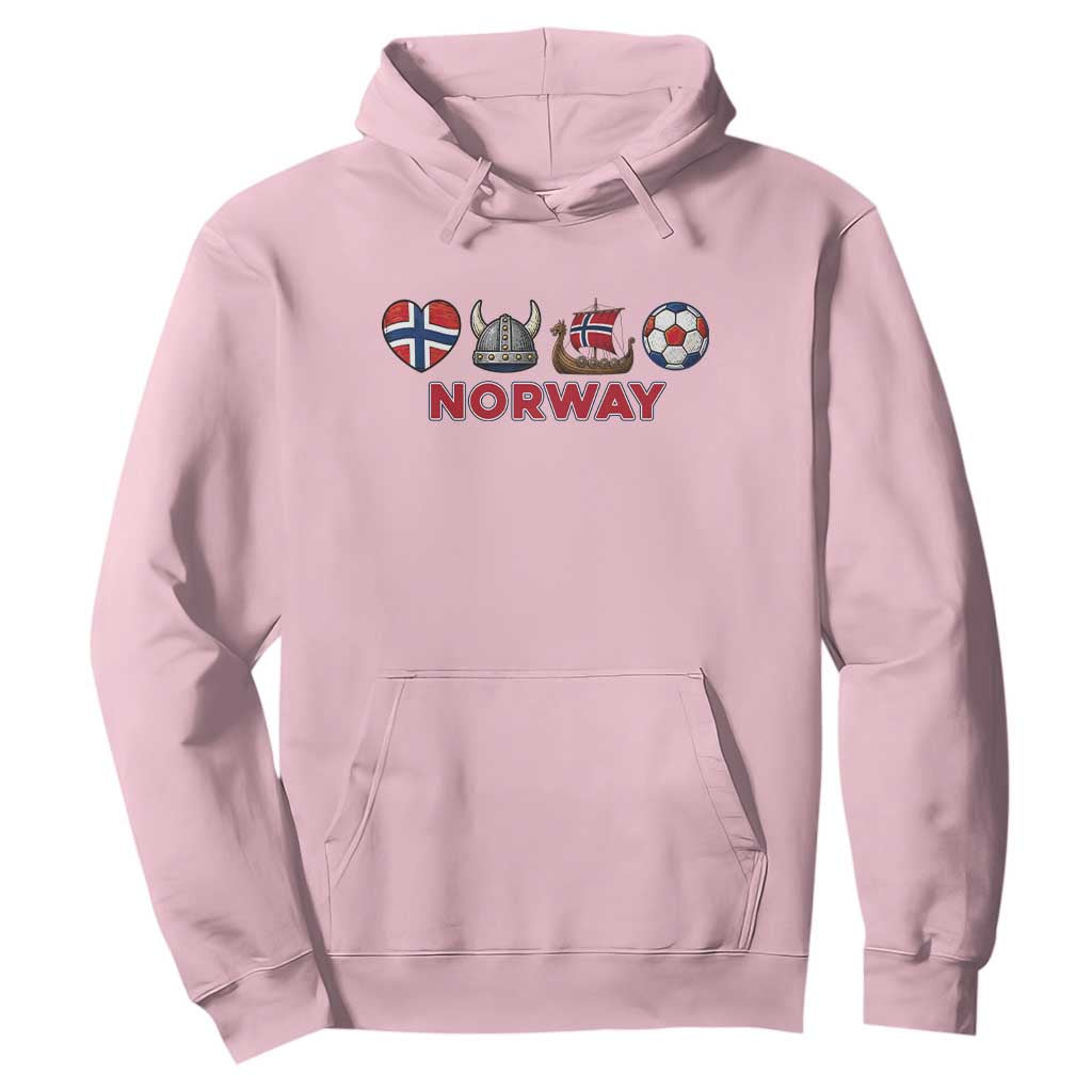 Norwegian Pride Hoodie Norway Soccer Football Supporter Gift TS12 Light Pink Print Your Wear