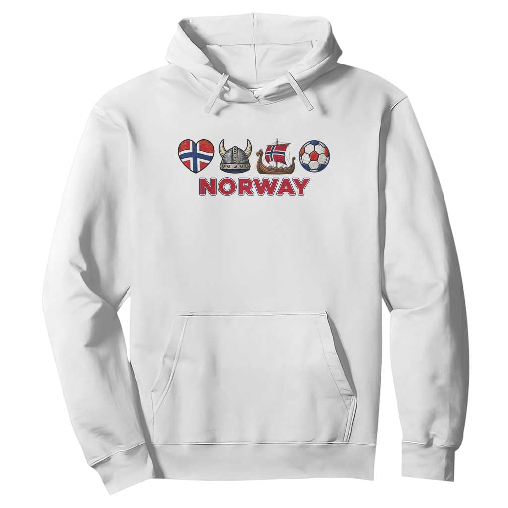Norwegian Pride Hoodie Norway Soccer Football Supporter Gift TS12 White Print Your Wear