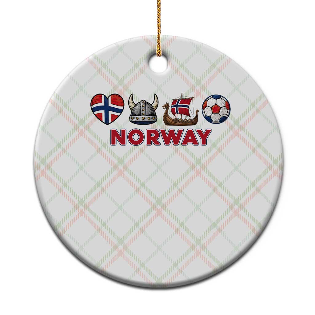 Norwegian Pride Ceramic Ornament Norway Soccer Football Supporter Gift TS12 1pc Christmas Plaid Print Your Wear