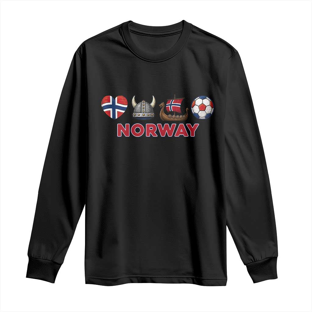 Norwegian Pride Long Sleeve Shirt Norway Soccer Football Supporter Gift TS12 Black Print Your Wear