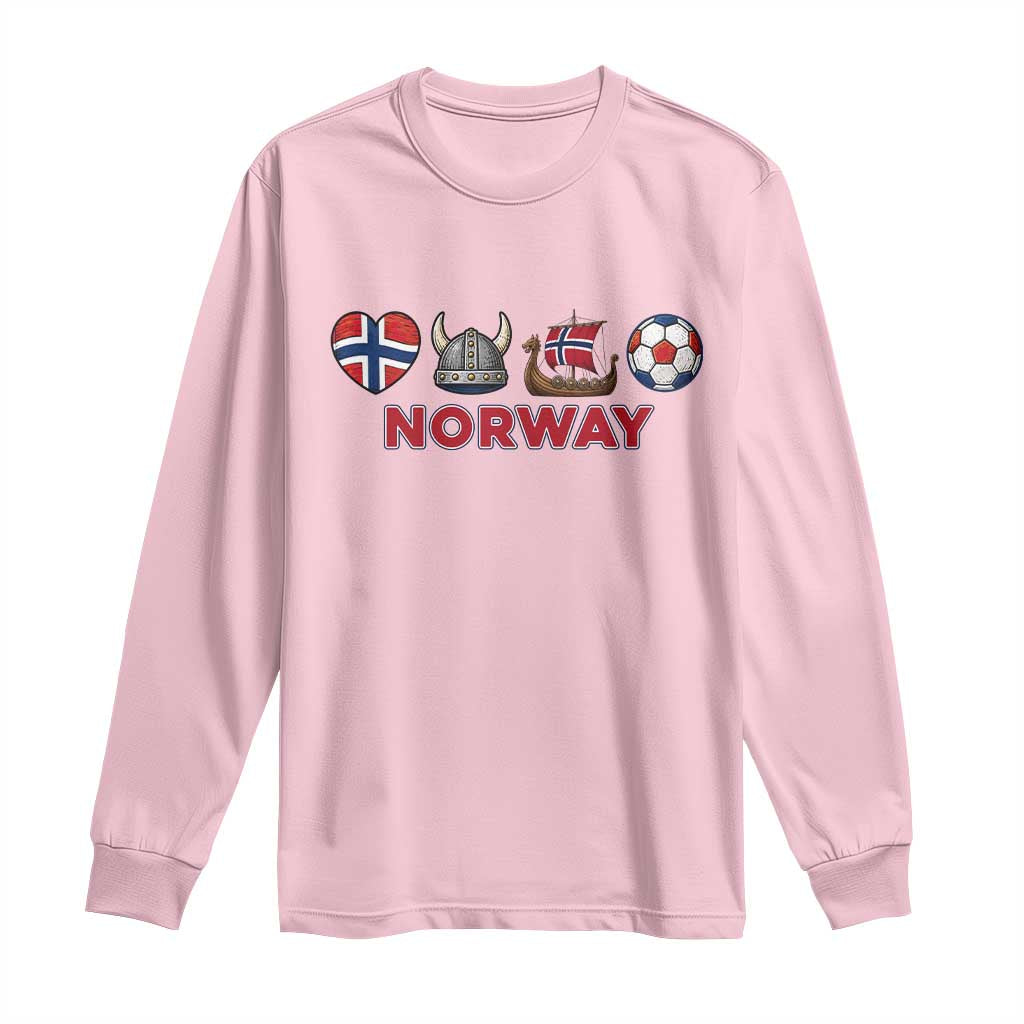 Norwegian Pride Long Sleeve Shirt Norway Soccer Football Supporter Gift TS12 Light Pink Print Your Wear