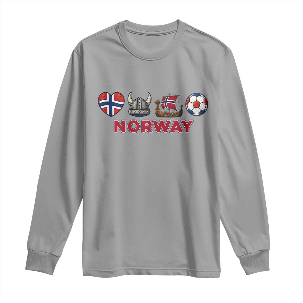 Norwegian Pride Long Sleeve Shirt Norway Soccer Football Supporter Gift TS12 Sport Gray Print Your Wear