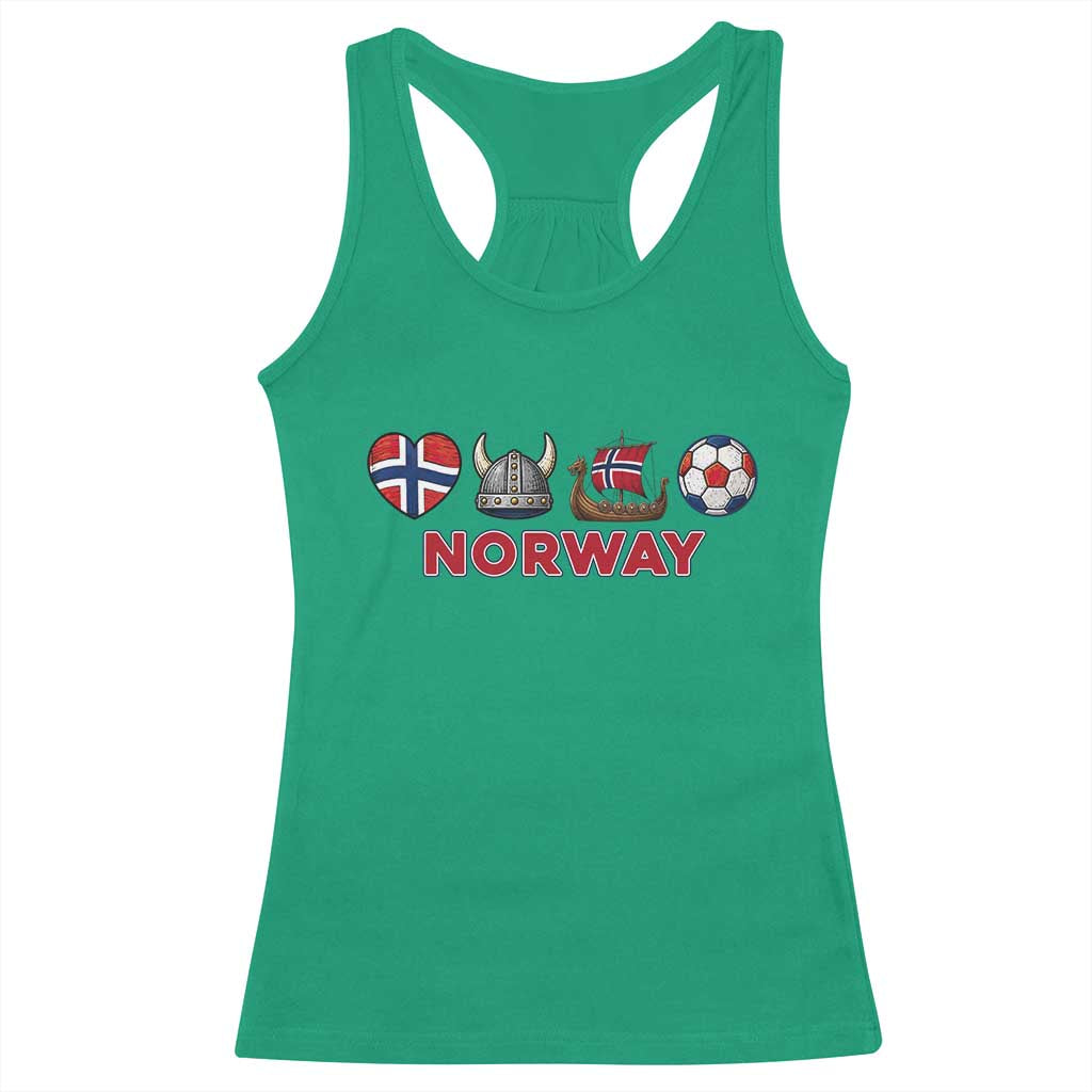 Norwegian Pride Racerback Tank Top Norway Soccer Football Supporter Gift TS12 Irish Green Print Your Wear
