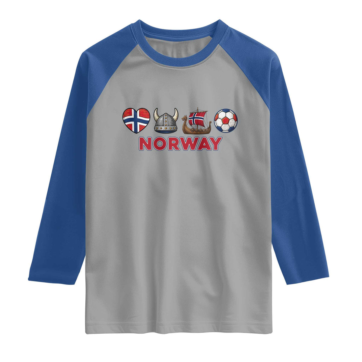 Norwegian Pride Raglan Shirt Norway Soccer Football Supporter Gift TS12 Sport Gray Royal Print Your Wear