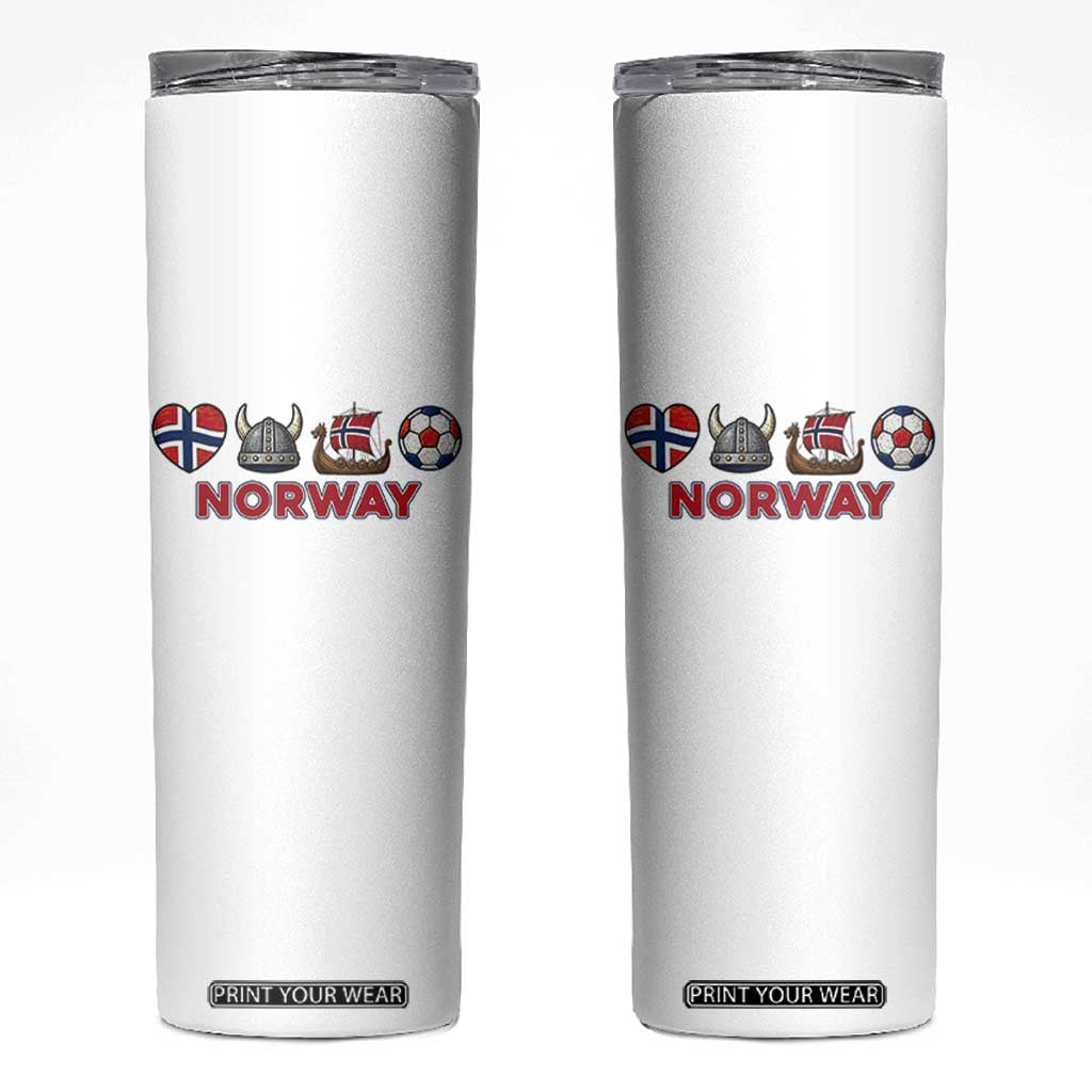 Norwegian Pride Skinny Tumbler Norway Soccer Football Supporter Gift TS12 White Print Your Wear