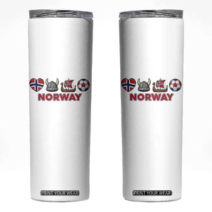 Norwegian Pride Skinny Tumbler Norway Soccer Football Supporter Gift TS12 White Print Your Wear