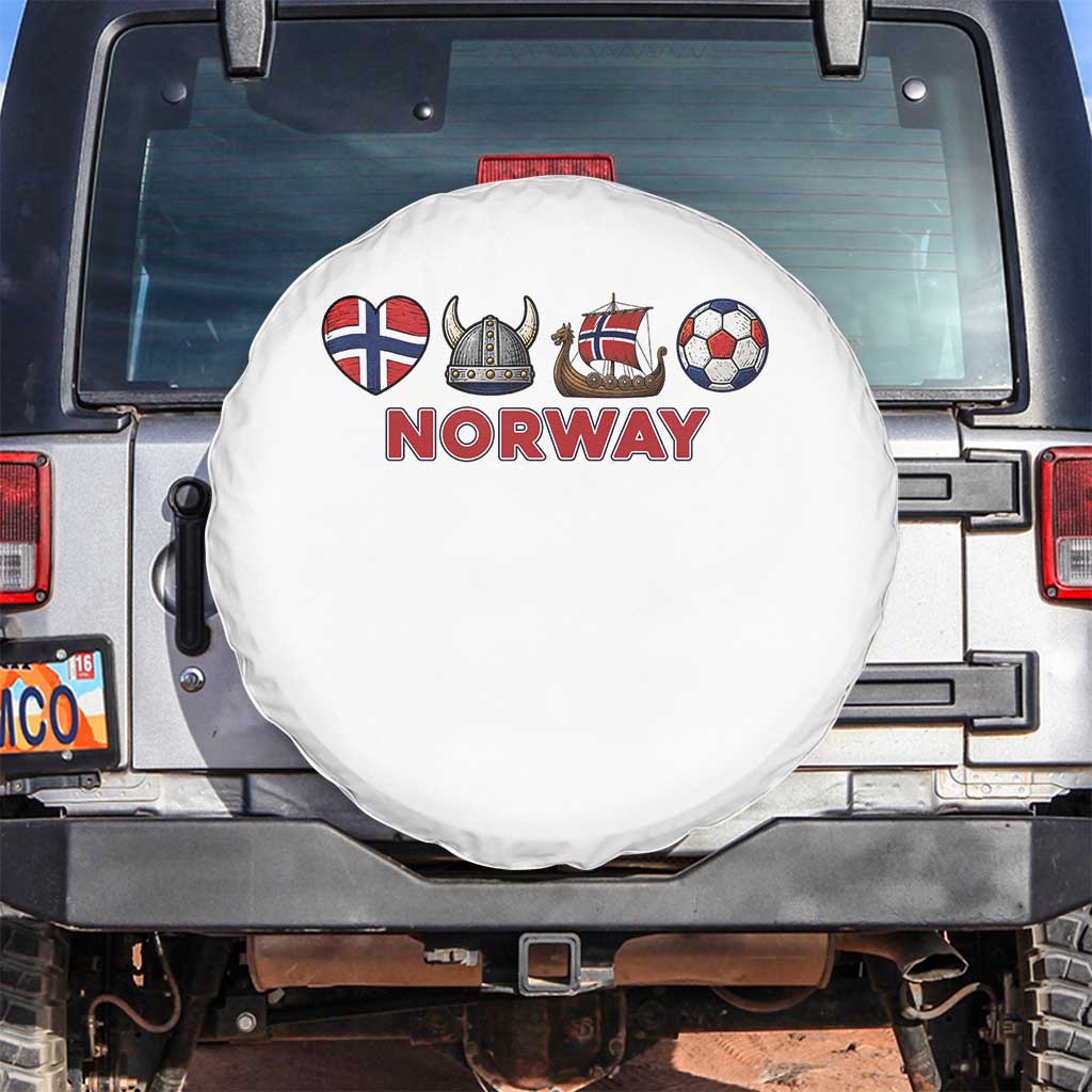 Norwegian Pride Spare Tire Cover Norway Soccer Football Supporter Gift TS12 No hole White Print Your Wear