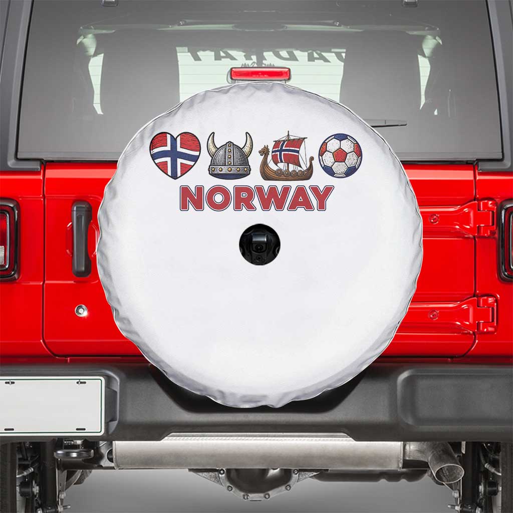 Norwegian Pride Spare Tire Cover Norway Soccer Football Supporter Gift TS12 White Print Your Wear