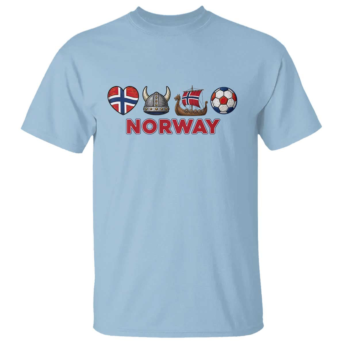 Norwegian Pride T Shirt Norway Soccer Football Supporter Gift TS12 Light Blue Print Your Wear