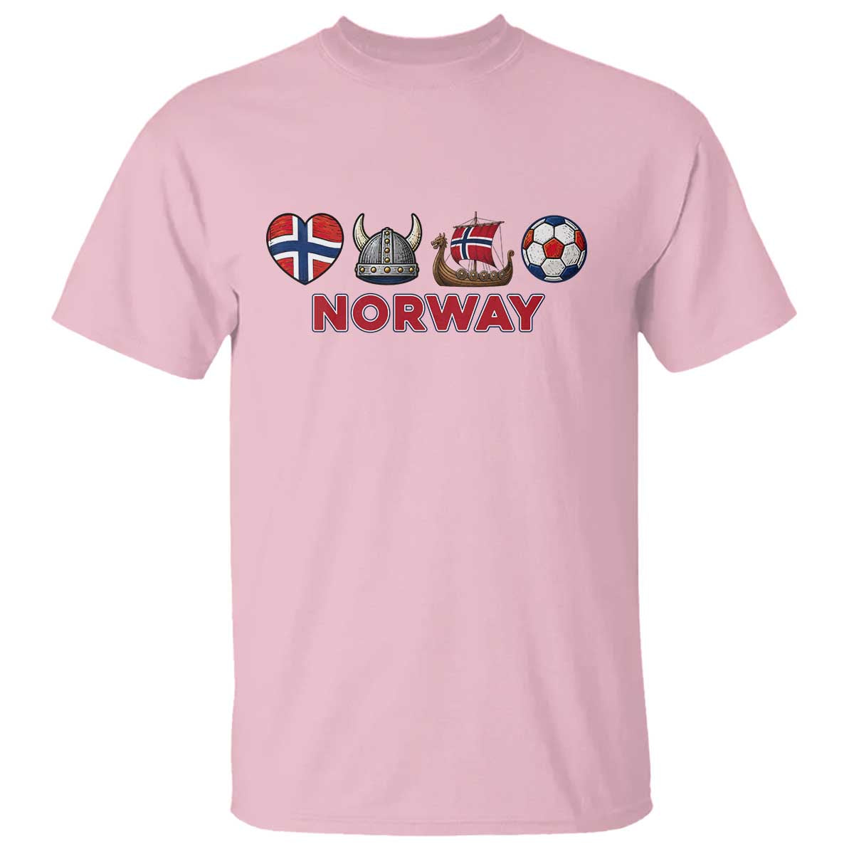 Norwegian Pride T Shirt Norway Soccer Football Supporter Gift TS12 Light Pink Print Your Wear