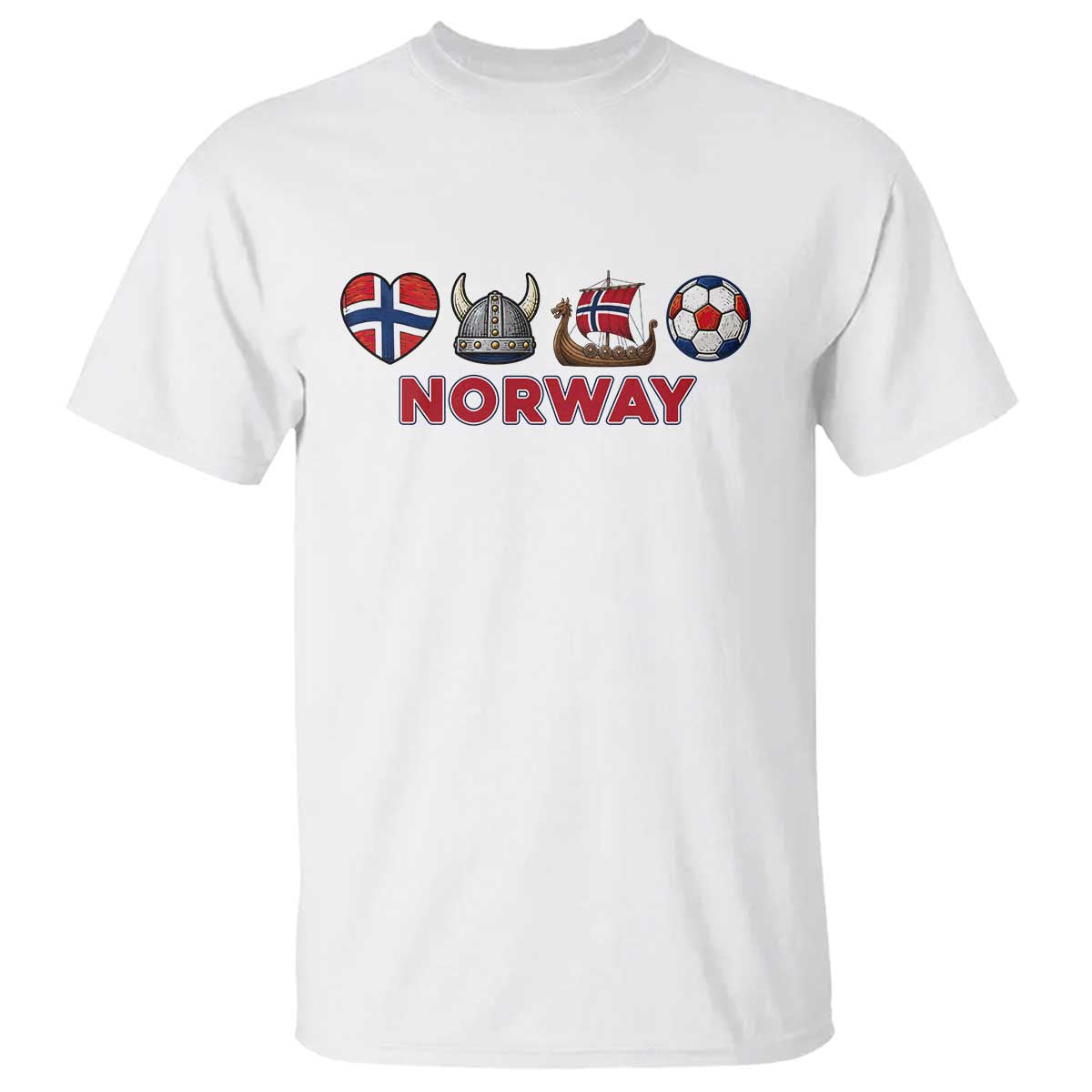 Norwegian Pride T Shirt Norway Soccer Football Supporter Gift TS12 White Print Your Wear