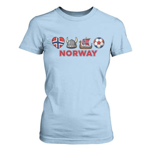 Norwegian Pride T Shirt For Women Norway Soccer Football Supporter Gift TS12 Light Blue Print Your Wear
