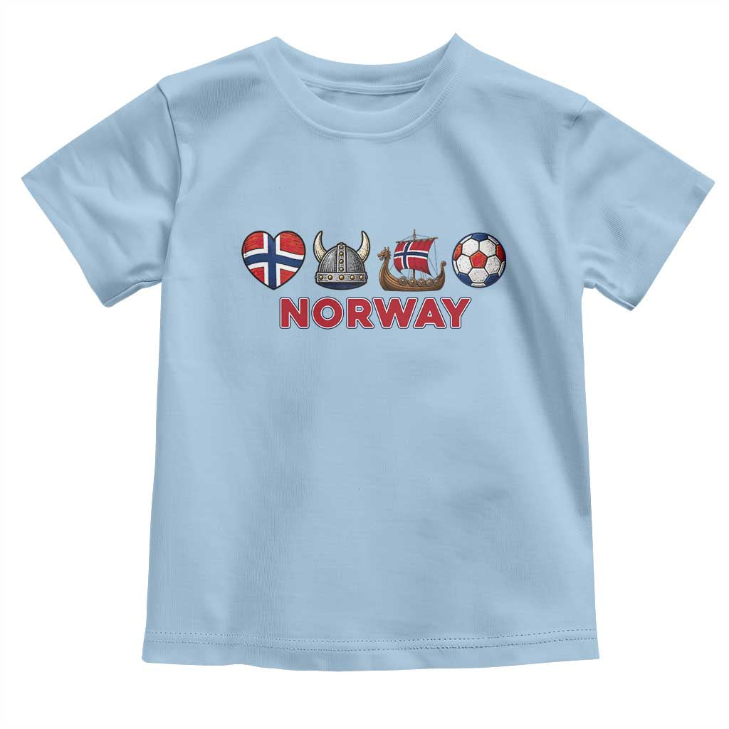 Norwegian Pride Toddler T Shirt Norway Soccer Football Supporter Gift TS12 Light Blue Print Your Wear