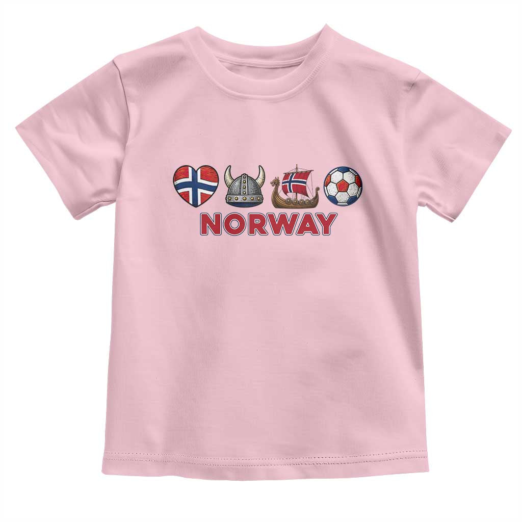 Norwegian Pride Toddler T Shirt Norway Soccer Football Supporter Gift TS12 Light Pink Print Your Wear
