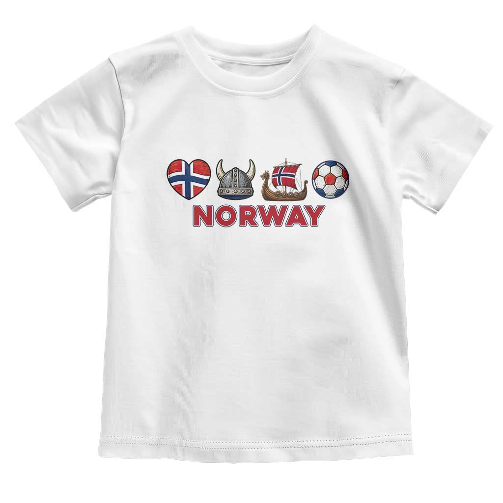Norwegian Pride Toddler T Shirt Norway Soccer Football Supporter Gift TS12 White Print Your Wear
