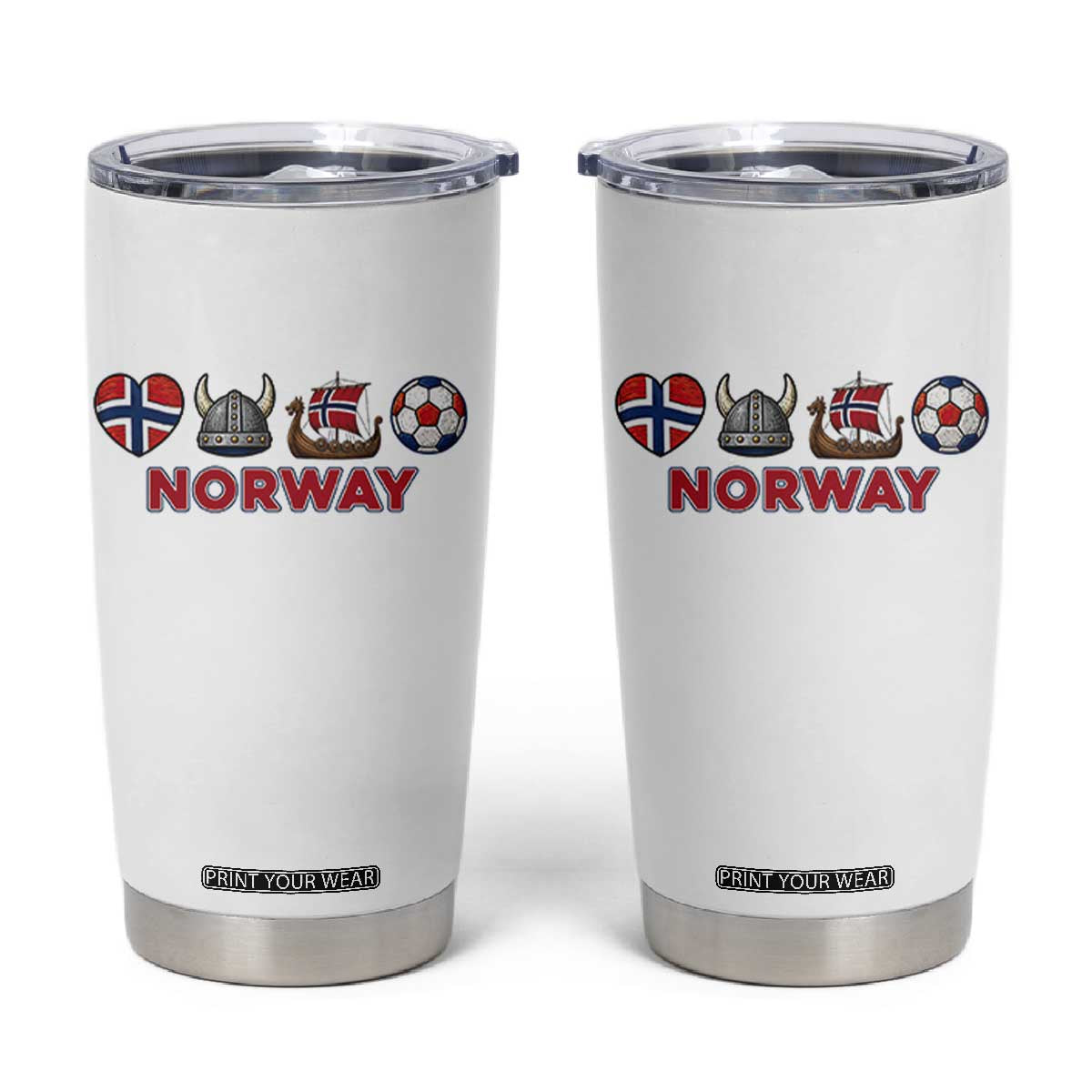 Norwegian Pride Tumbler Cup Norway Soccer Football Supporter Gift TS12 White Print Your Wear