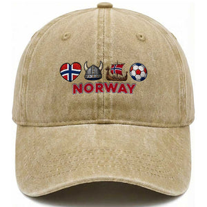 Norwegian Pride Washed Cotton Baseball Cap Norway Soccer Football Supporter Gift TS12 Print Your Wear