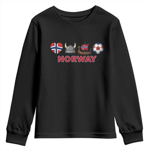 Norwegian Pride Youth Sweatshirt Norway Soccer Football Supporter Gift TS12 Black Print Your Wear