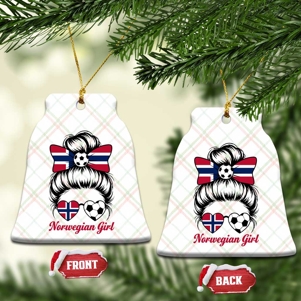 Norwegian Soccer Girl Ceramic Ornament Messy Bun Sunglasses Football Fan TS12 Print Your Wear