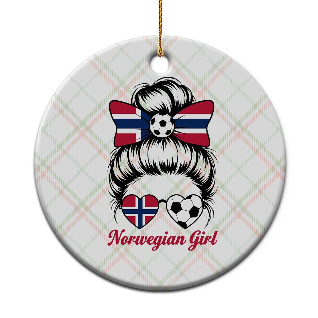 Norwegian Soccer Girl Ceramic Ornament Messy Bun Sunglasses Football Fan TS12 1pc Christmas Plaid Print Your Wear