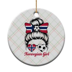 Norwegian Soccer Girl Ceramic Ornament Messy Bun Sunglasses Football Fan TS12 1pc Christmas Plaid Print Your Wear