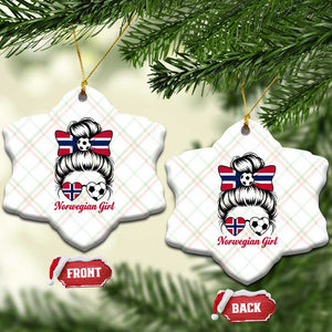 Norwegian Soccer Girl Ceramic Ornament Messy Bun Sunglasses Football Fan TS12 Print Your Wear