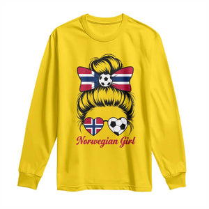 Norwegian Soccer Girl Long Sleeve Shirt Messy Bun Sunglasses Football Fan TS12 Daisy Print Your Wear