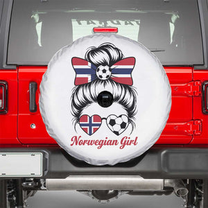 Norwegian Soccer Girl Spare Tire Cover Messy Bun Sunglasses Football Fan TS12 White Print Your Wear
