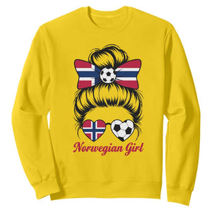 Norwegian Soccer Girl Sweatshirt Messy Bun Sunglasses Football Fan TS12 Daisy Print Your Wear