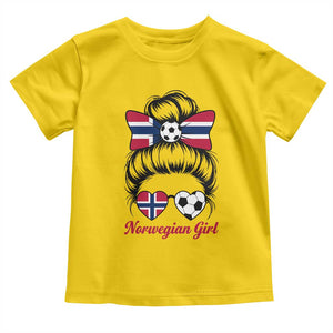 Norwegian Soccer Girl Toddler T Shirt Messy Bun Sunglasses Football Fan TS12 Daisy Print Your Wear