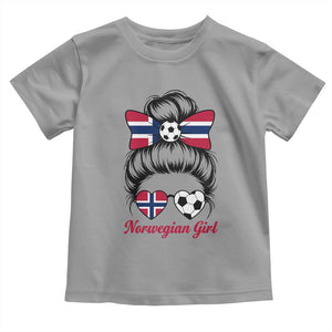 Norwegian Soccer Girl Toddler T Shirt Messy Bun Sunglasses Football Fan TS12 Sport Gray Print Your Wear